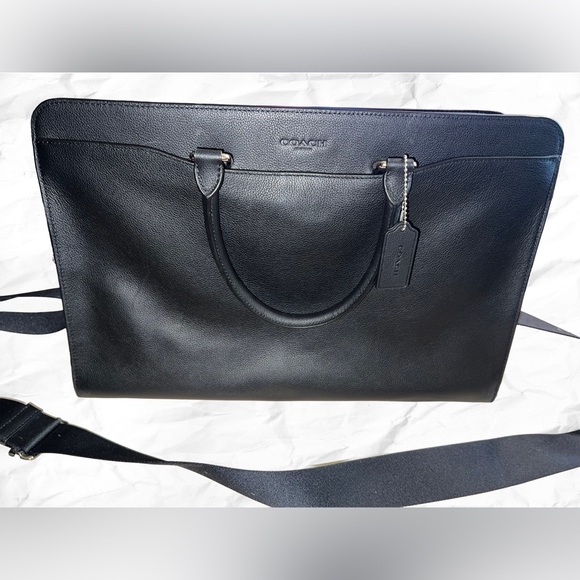 Coach Black Leather Men's Work Bag - Picture 2 of 14